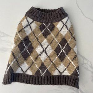 Small Dog Argyle Sweater Size S